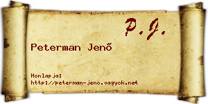 Peterman Jenő névjegykártya